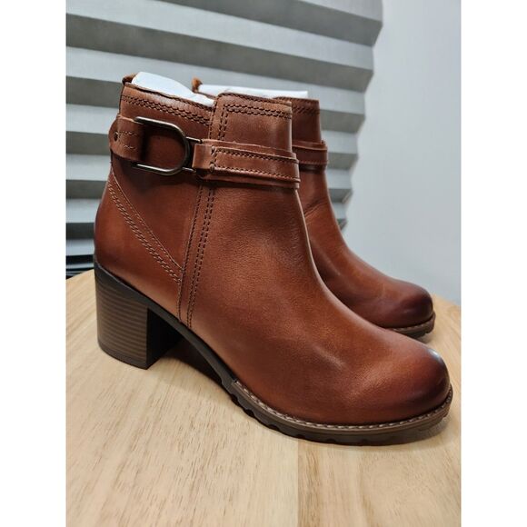 Clarks Leda Strap Heeled Zip-Up Boots | Women’s Size 10 Mahogany - Picture 3 of 11